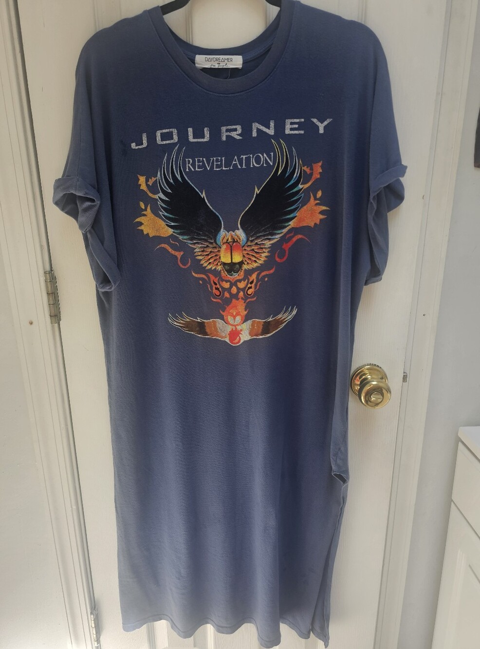 Daydreamer for Free People Navy Journey 'Revelation' Graphic Midi Dress